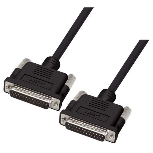特优型黑色d-sub模制线缆,db25公头/公头,15.0ft/4.6m