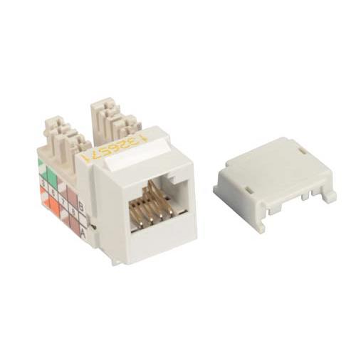 occ超5类keystone水晶头母座,110/rj45,eia568a/b,亮白的图片