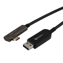 USB 3.0有源光缆(AOC)，A公至直角C公无锁紧螺丝，PVC外被，5米的图片
