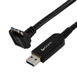 USB 3.0有源光缆(AOC)，A公至直角Micro B公带锁紧螺丝，拖链，15米的图片