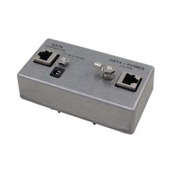 单端口6类无源千兆级中跨/供电器，DIN轨道安装式，带高功率浪涌保护器的图片