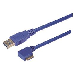 USB 3.0线缆组件，直通A型/直角左出线Micro-B，0.3米的图片