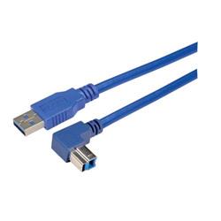 USB 3.0直角型线缆组件，上出线B型/直通A型连接器，1米的图片
