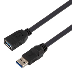 高柔性拖链级USB3.0延长线，A型公头/A型母头， 28/26/22AWG，UL20276, VW-1阻燃等级PVC护套，黑色，2米的图片