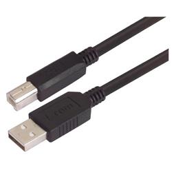 USB 2.0 线缆组件, 低烟无卤 , A 型公头 / B型公头, 1.0m, 黑色的图片