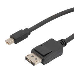Mini DisplayPort 至DisplayPort 数字线缆组件，支持 DisplayPort 1.4 中指定的 1440p、QHD，公头至公头，黑色低烟无卤，2M的图片
