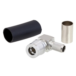 适用于LMR-240，LMR-240-DB，LMR-240-FR和240系列电缆的QMA直角型公接头压接/非焊接触头连接的图片