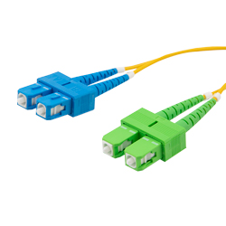 光纤跳线 SC/APC 到SC/UPC 双芯 9/125 单模 OS2， 低烟无卤，1米的图片