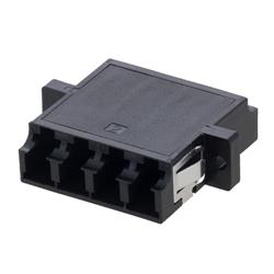 LC Internal Shutter Coupler, Quad, With Flange, Black的图片