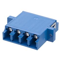 LC Internal Shutter Coupler, Quad, With Flange, Blue的图片