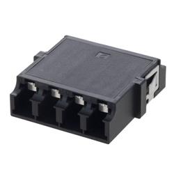 LC Internal Shutter Coupler, Quad, No Flange, Black的图片