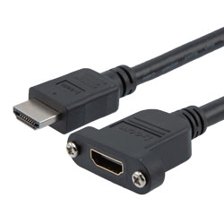 特优型超高速HDMI线缆，支持8K@60Hz与48Gbps，公头（插头）/面板安装型母头（插座），PVC护套，黑，2米的图片