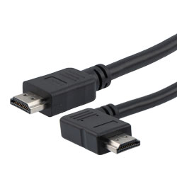 特优型超高速HDMI线缆，支持8K@60Hz与48Gbps，直角型右出线公头（插头）/直通型公头（插头），PVC护套，黑，1米的图片