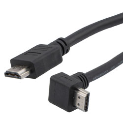 特优型超高速HDMI线缆，支持8K@60Hz与48Gbps，直角型上出线公头（插头）/直通型公头（插头），低烟无卤护套，黑，3米的图片