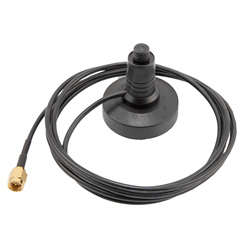带有5英尺长100系列电缆SMA插头的橡皮天线磁性安装座的图片