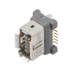 IX工业插座，10G级，用于串行或工业总线通信用途的B型键槽，垂直弯折方向，PCB型的图片