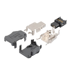 IX工业插头，10G级，用于以太网通信的A型键槽，焊接型的图片