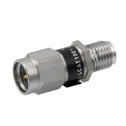 2W/10 dB射频固定衰减器，SMA公头到SMA母头不锈钢材质，最高3 GHz的图片