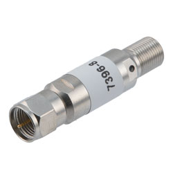 8 dB固定衰减器75 Ohm F公到F母黄铜三金属主体，额定功率为2瓦，最高频率：3 GHz的图片