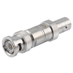 2W/8dB固定式衰减器，BNC公头/BNC母头，三金属电镀黄铜制，工作频率4GHz以内的图片