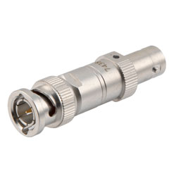 2W/9dB固定式衰减器，75欧姆BNC公头/75欧姆BNC母头，三金属电镀黄铜制，工作频率4GHz以内的图片