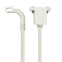 超5类屏蔽式网络延长线缆，安装法兰至直角上出线 RJ45连接器，0.75m的图片