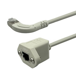 6类屏蔽式网络延长线缆，安装法兰至直角左出线 RJ45连接器，0.5m的图片