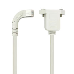 6类屏蔽式网络延长线缆，安装法兰至直角左出线 RJ45连接器，0.5m的图片