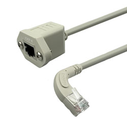 6类屏蔽式网络延长线缆，安装法兰至直角右出线 RJ45连接器，0.5m的图片