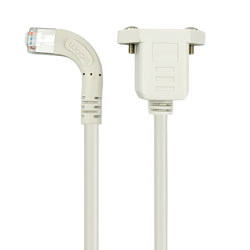 6类屏蔽式网络延长线缆，安装法兰至直角右出线 RJ45连接器，0.5m的图片