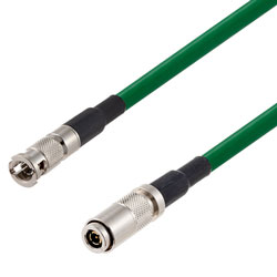 75 欧姆 12G SDI HD-BNC 公头转 1.0/2.3 公头电缆组件，使用 4855R-GR 同轴电缆，6 英尺的图片