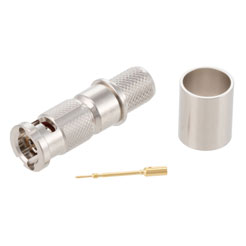 12G SDI HD-BNC 75欧姆BNC公头连接器，压接式/焊杯式，用于 4694R, Belden 1694A, RG6的图片