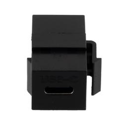 USB 3.1 Type C Keystone型转接头，180度，黑色的图片