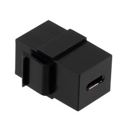 USB 3.1 Type C Keystone型转接头，180度，黑色的图片