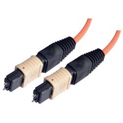 MPO w/ pins to MPO w/ pins, 12 Fiber Ribbon, OM2 50/125 Multimode, OFNR Jacket, Orange, 1.0m的图片