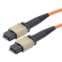 MPO 带引脚到 MPO 带引脚，24 光纤，A 型，62.5/125 OM1 MMF，OFNR，3 米的图片