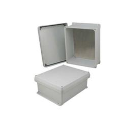 12×10×5英寸（30.5×25.4×12.7厘米）UL®认证NEMA-4X级防风雨接线盒，带铝制安装板和角部固定螺丝的图片