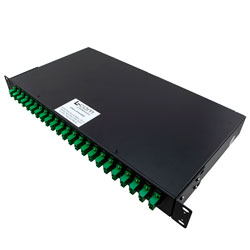 无源 DWDM、1 RU 19 机架安装多路复用器和多路分解器、20 通道 100GHz、Ch40-59 (1545.32nm)、LC-APC、通道和监控器的图片