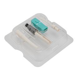 拼接连接器套件，SC 多模 0.9mm OM3 水蓝色，带 10 件连接器的图片