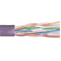 Cat 6以太网散装电缆，非屏蔽UTP, 4对24AWG绞合导体，UL的CMG阻燃要求，PVC外被，紫色，1000英尺的图片
