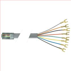 扁平模块化线缆，RJ45（8x8）/平接线片，2.0ft/0.6m的图片