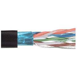 超6类F/UTP线缆，CMX阻燃等级LSZH护套，4对26AWG多股导线，黑，1000英尺（305米）的图片