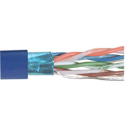 超6类F/UTP线缆，CMX阻燃等级LSZH护套，4对26AWG多股导线，蓝，1000英尺（305米）的图片