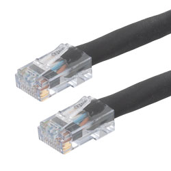 超5类以太网线缆组件，UTP户外级工业高柔CM-CMX-PLTC TPE护套，RJ45公头，22AWG绞合，600V PoE，黑，5英尺（1.5米）的图片
