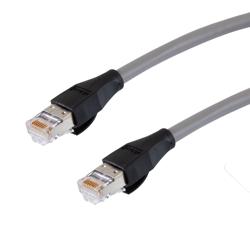 超6类屏蔽跳线，RJ45/RJ45，CMR阻燃，灰，1米的图片