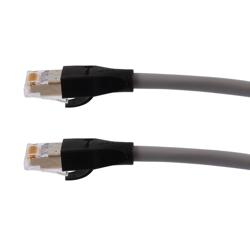 超6类屏蔽跳线，RJ45/RJ45，CMR阻燃，灰，1米的图片