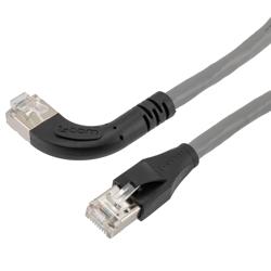 以太网超六类10gig直角弯头线缆组件，F/UTP屏蔽，26AWG，RJ45直头/左弯头，CMX PVC外被，灰色，5.0米的图片
