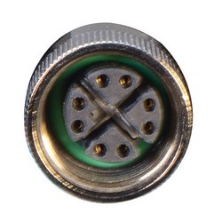 超6类M12 8针X编码SF/UTP工业级拖链线缆，M12公头/M12母头，1米的图片