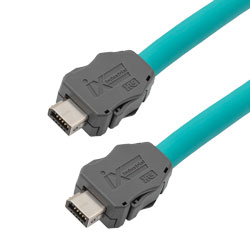IX工业超6类以太网线缆，IX B型/IX B型，双屏蔽高柔性户外级工业CMX阻燃级TPE护套，青，1米的图片