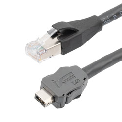 IX工业超6类以太网线缆，IX A型/RJ45公头，经济型单层蔽，CMR/CMG阻燃级PVC护套，黑，1.5米的图片